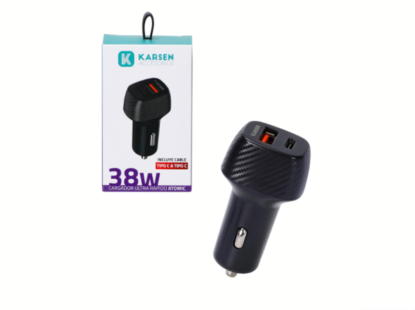 Cargador Karsen 38w + cable tipo c a tipo c