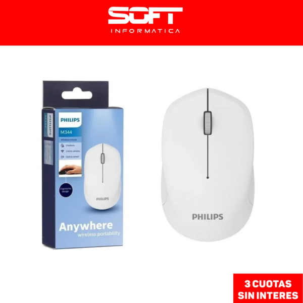 Mouse Optico Philips M344 Usb Inalambrico Notebook Pc