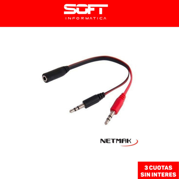 Adaptador Audio Plug 3.5 Hembra A Mic Macho + Audio Pc NM-C50