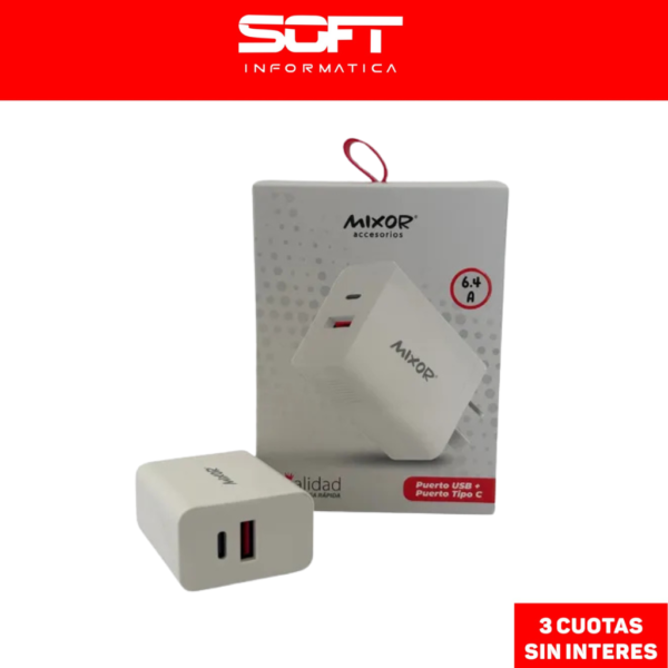 Cargador Mixor Realidad TIPO C 6.4A