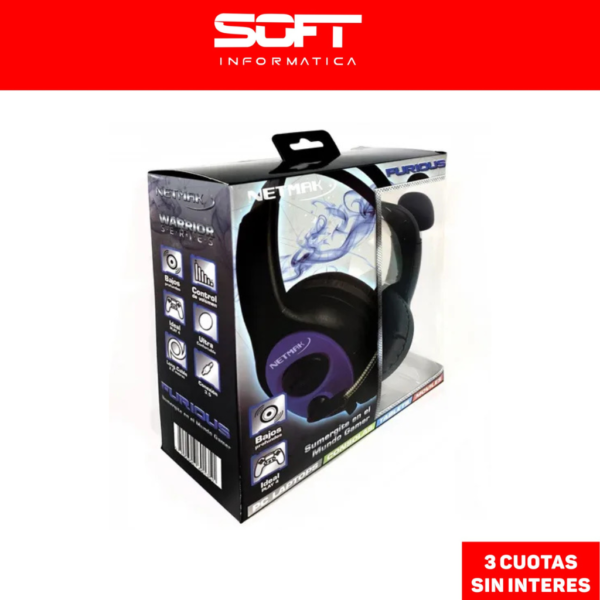 Auriculares Gamer Playstation 4 Mic Xbox  Netmak FURIOUS
