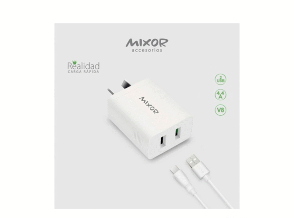 Cargador Mixor Realidad TIPO C 4.4A 2USB