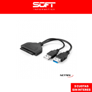 Cable Sata Usb 3.0 Adaptador Discos 2.5 Doble Fuente Energia Neg