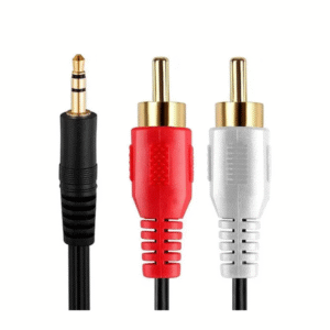 Cable Auxiliar Mini Plug 3.5Mm A 2 Rca 1.50 Mts Netmak C25