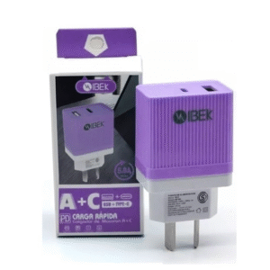 Cargador Cabezal IBEK USB + TIPO C