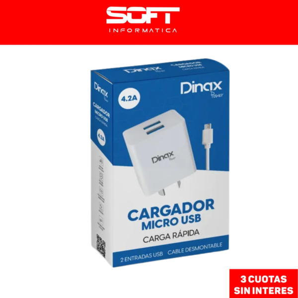 CARGADOR DINAX 4.2A MICRO USB