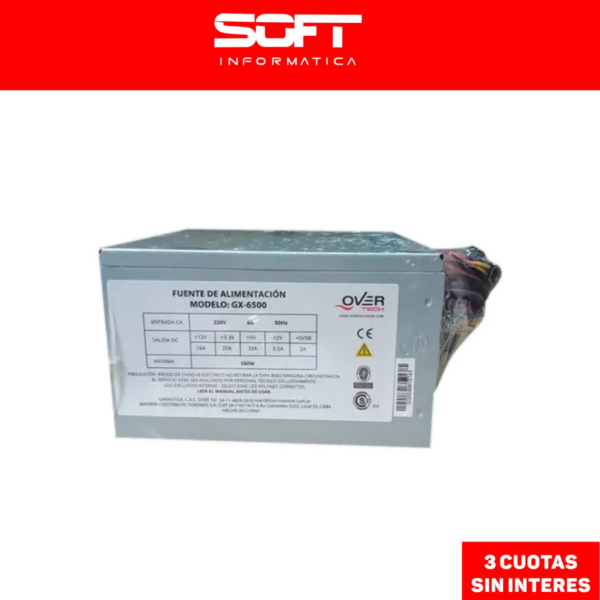 Fuente De Alimentación Overtech GX-6500