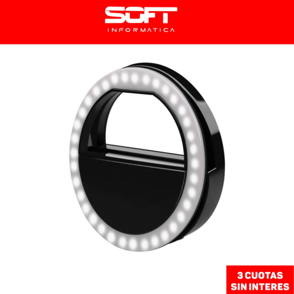 Aro De Luz Led Para Celular Recargable Usb Selfies