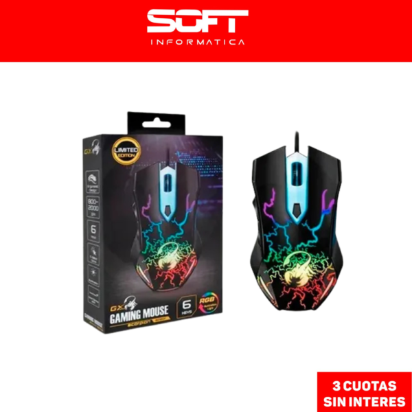 Mouse Gamer Gx Scorpion Spear Rgb 2000Dpi Genius Negro Pc