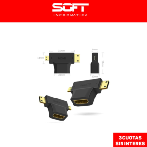 Netmak Adaptador Hdmi A Mini + Micro Hdmi NM-C8