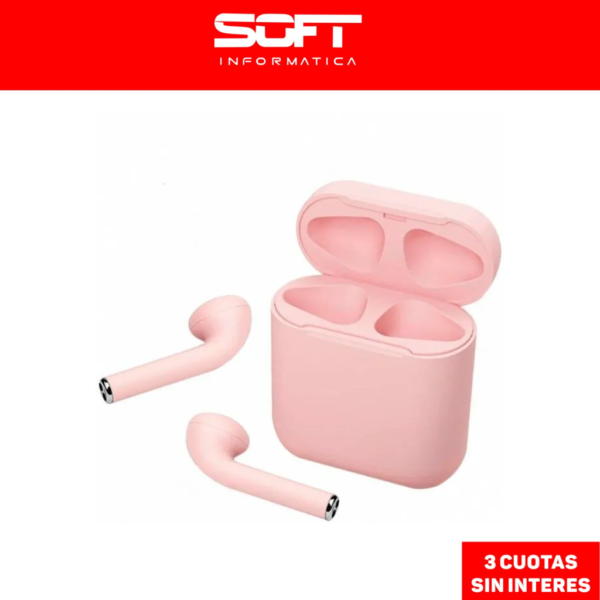 Auriculares Inpods I12 Bluetooth 5.0 True Wireless Rosado