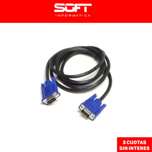 Cable Vga 3mts Macho Kworld Monitor Pc Proyector