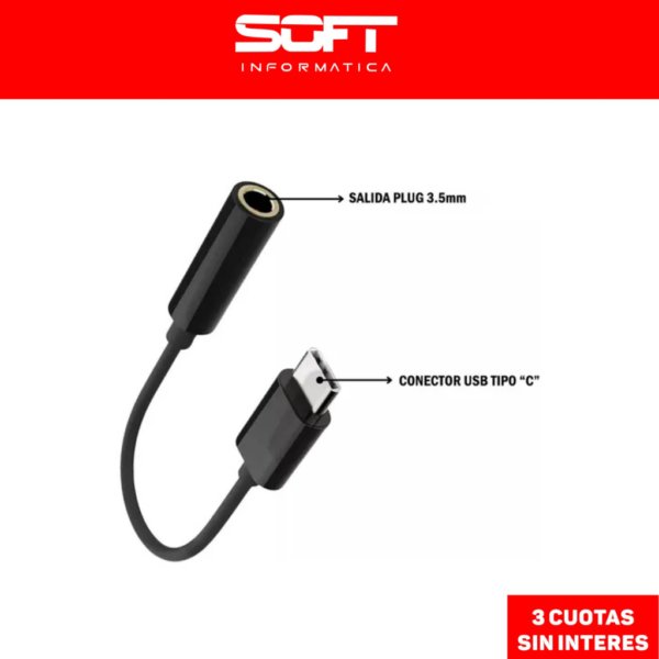 Adaptador  USB tipo C a 3.5 Hembra