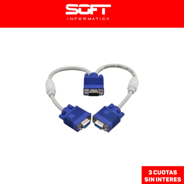 Cable Adaptador Splitter Vga Macho A 2 Vga Hembra