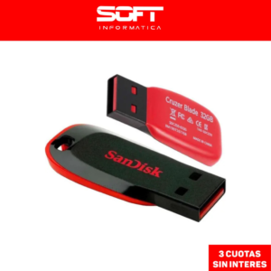 Pendrive Sandisk Cruzer Blade 32Gb Negro/Rojo