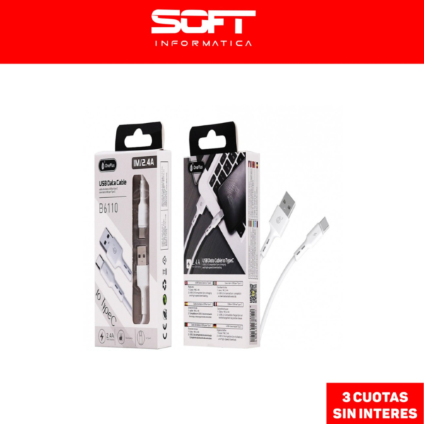 Cable ONE PLUS Tipo C B6110 2.4A