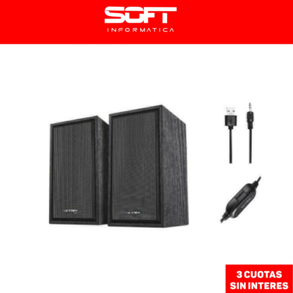Parlante Netmak 2.0  6W NM-Bali Madera