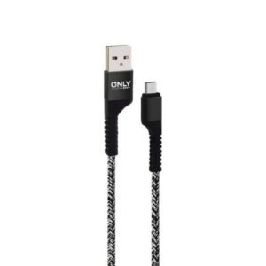 Cable Micro USB Carga Rapida 3.1a Mayado textil NEGRO ONLY