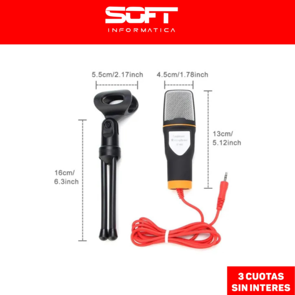 Microfono SF666 Condensador Omnidireccional Negro