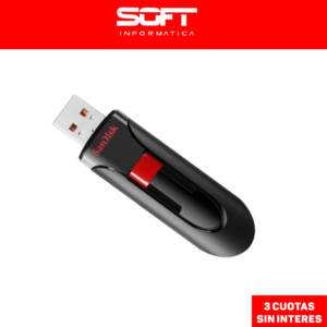 Pendrive Sandisk Cruzer Glide 64Gb 3.0 Negro/Rojo