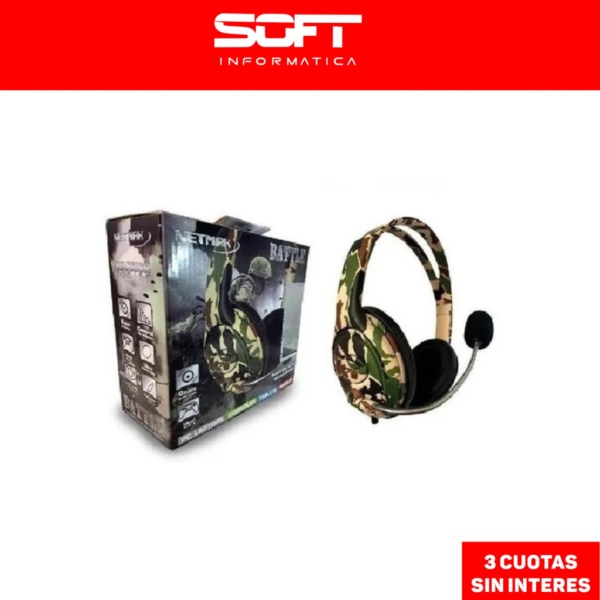 Auricular Ps4 Headset Gamer Play 4 Ps4 Mic Netmak Nm-Battle
